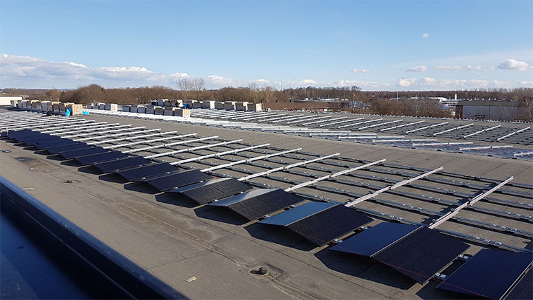 Solceller på Boxons tak i Helsingborg